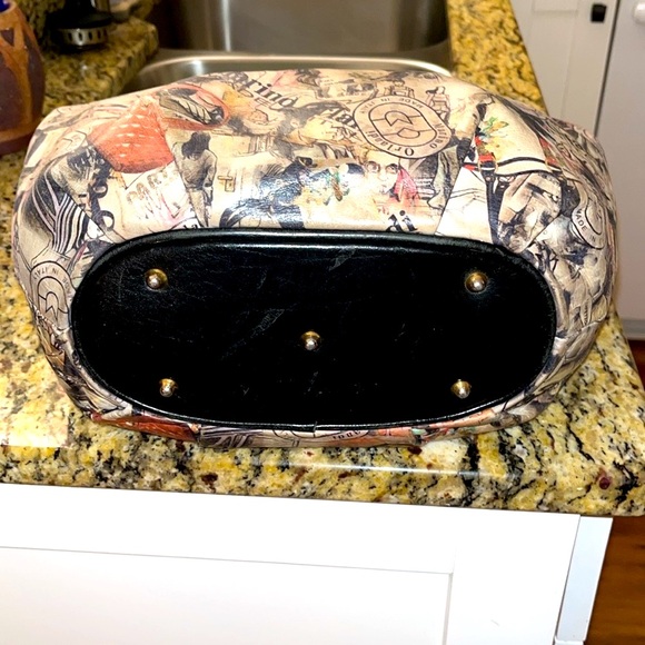 Sold Jenn EUC Authentic Rare Marino Orlandi Leather Logo Designer Handbag 14X16 - Picture 4 of 6